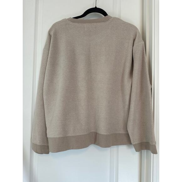 Madewell Resourced Brushed Side Button Oversized Relaxed Fit Sweatshirt Tan M - Picture 7 of 13